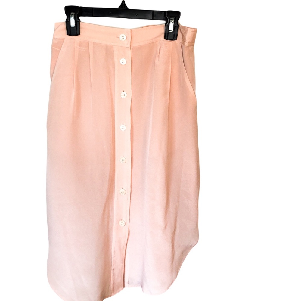 Madewell Silk Island Button Front Midi Skirt Sz XS